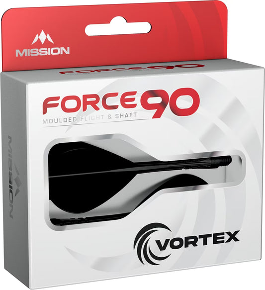Mission Force 90 Vortex No6 Flight-Shaft-System - Solid Black Short - Individuelle Lasergravur (Personalisiert)
