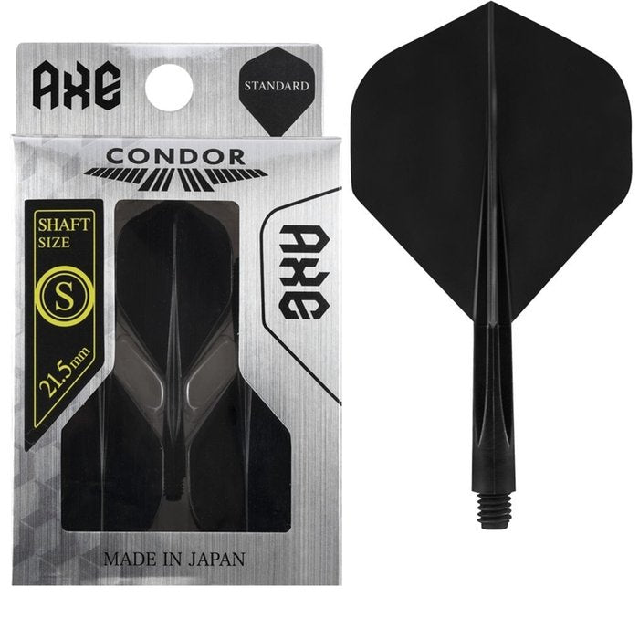 Condor Axe Flight System - Standard Black - Dart Flights - Individuelle Lasergravur (Personalisiert)