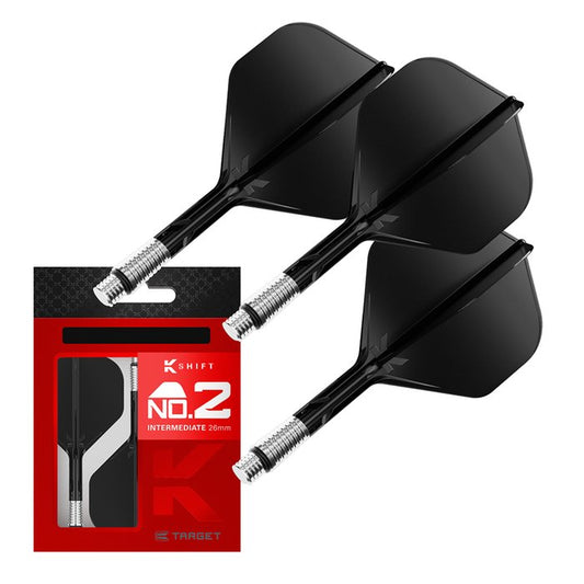 Target K-Shift Black NO2 - Dart Flights - Individuelle Lasergravur (Personalisiert)