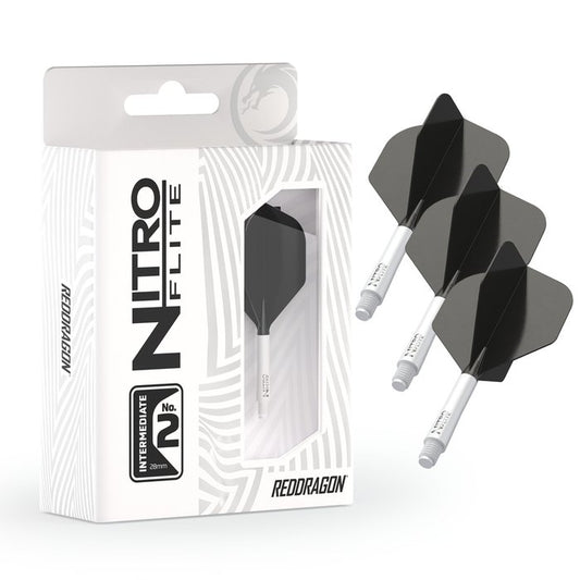 Red Dragon Nitroflite - White Shaft Black No2 Flights - Individuelle Lasergravur (Personalisiert)
